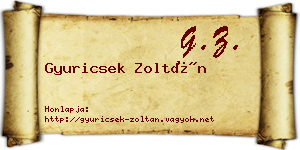 Gyuricsek Zoltán névjegykártya