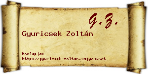 Gyuricsek Zoltán névjegykártya