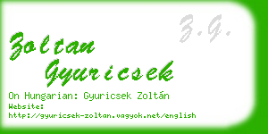 zoltan gyuricsek business card
