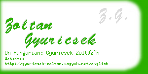 zoltan gyuricsek business card
